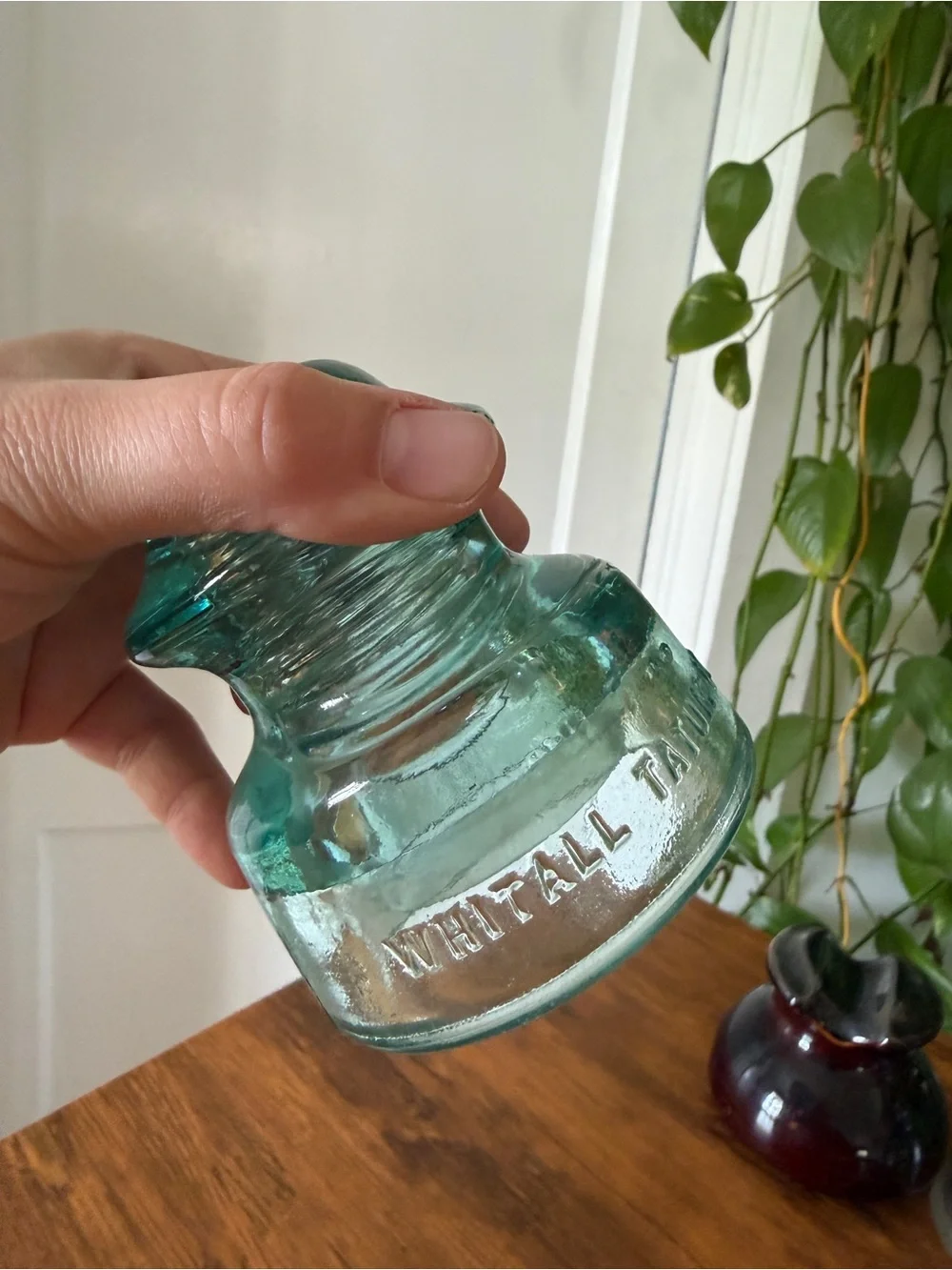 Vintage Glass Insulator Lot of 5 Mixed Colors Including Whitall Tatum